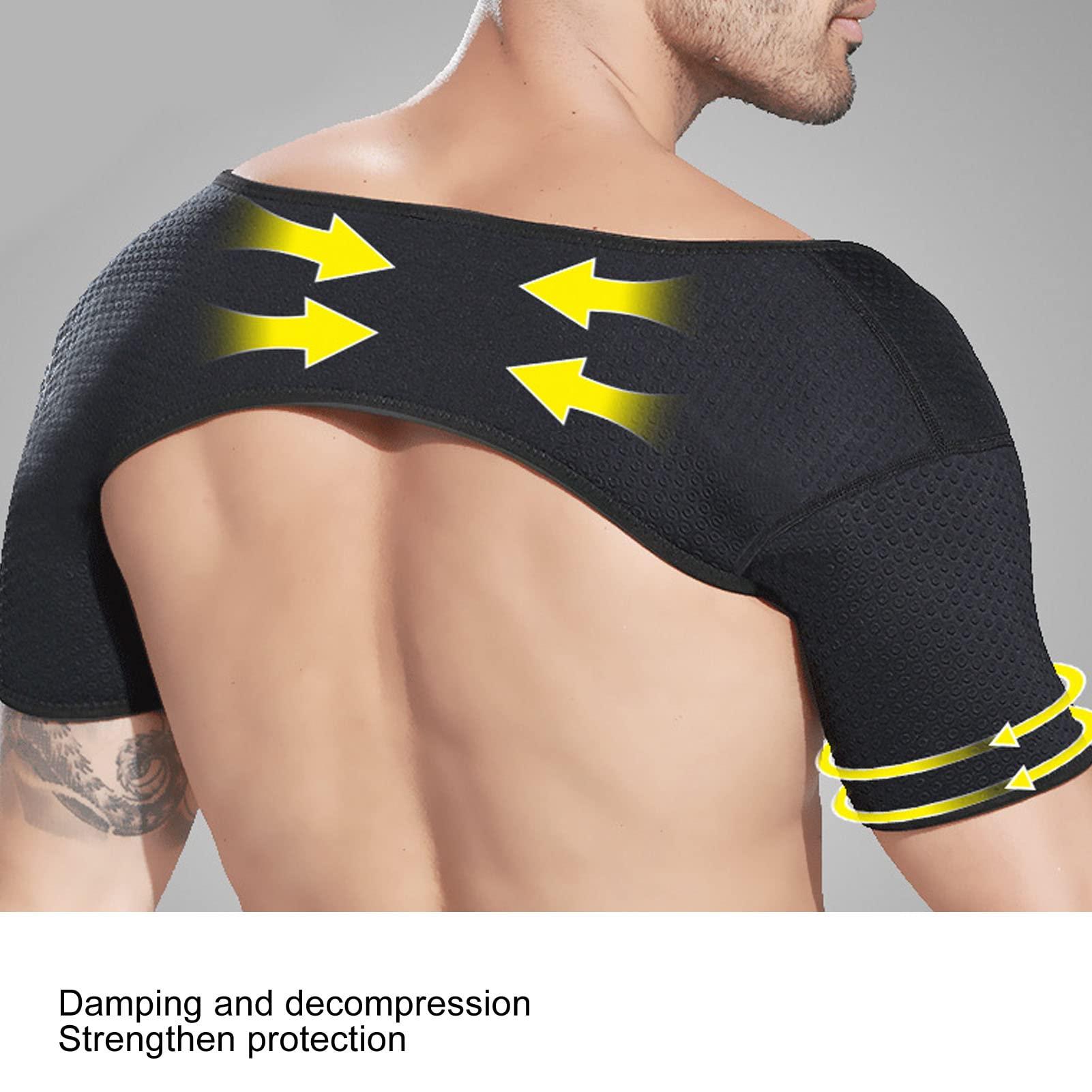 LJCM Double Shoulder Support, Breathable Soft and Comfortable Comprehensive Protection Shoulder Strap Brace Perfectly Fit for Shock Relief (L)