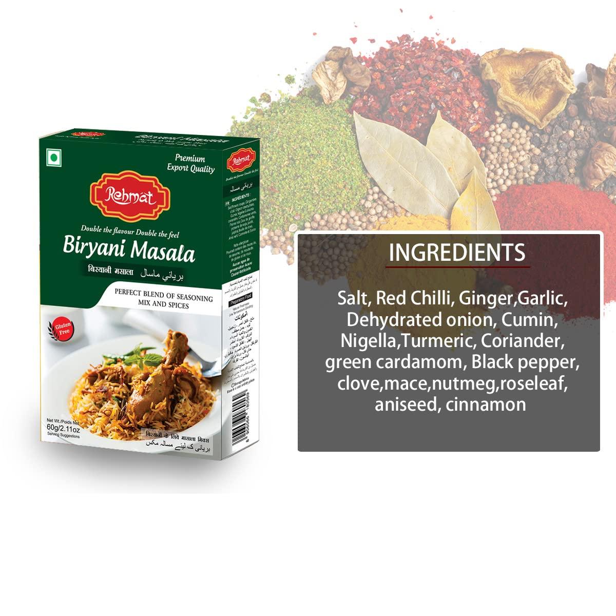 REHMAT REHMAT Combo Masala Powder Traditional Kashmiri Style Meat Masala (50 gm), Biryani Masala (60gm), Easy to Cook Masala- Pack of 6