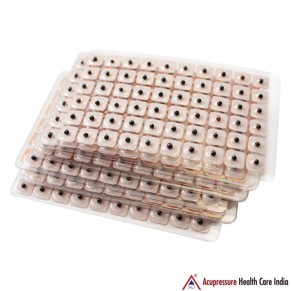 ACi ACi Acupressure Acupuncture Needle Ear Vaccaria Seeds Ear Massage Relaxation Ears Stickers Auricular-paster Press Seeds, Multicolour, 600Pcs/ Lot