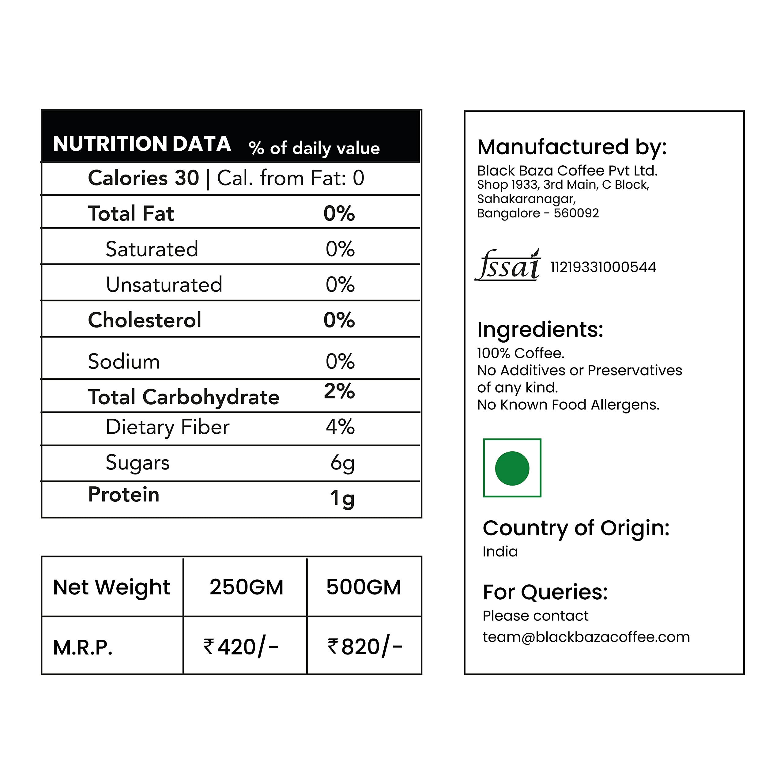 Black Baza Coffee Co. Black Baza Coffee, Loris, Dark Roast, Freshly Roasted, Organic, 100% Arabica (Whole Beans, 250 grams)