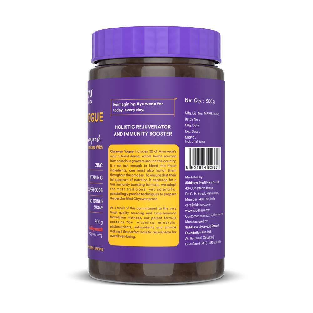 SIDDHAYU SIDDHAYU Chyawan Yogue Chyawanprash-900 Gm+Turmeric Yogue-100 Gm(From The House Of Baidyanath)-Enriched With Amla,Jaggery,Pure Cow Ghee,Flax,Sunflower Seeds&Raisins |Omni-Protection&Immunity Booster