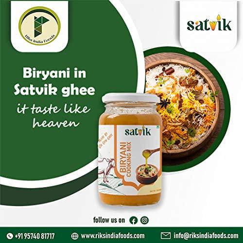SATVIK PURE GHEE Satvik Biryani Cooking Mix Ghee| Made by Gir Cow Ghee with 100% Natural Ingredients (200ml) | Innovated For The First Time In The World