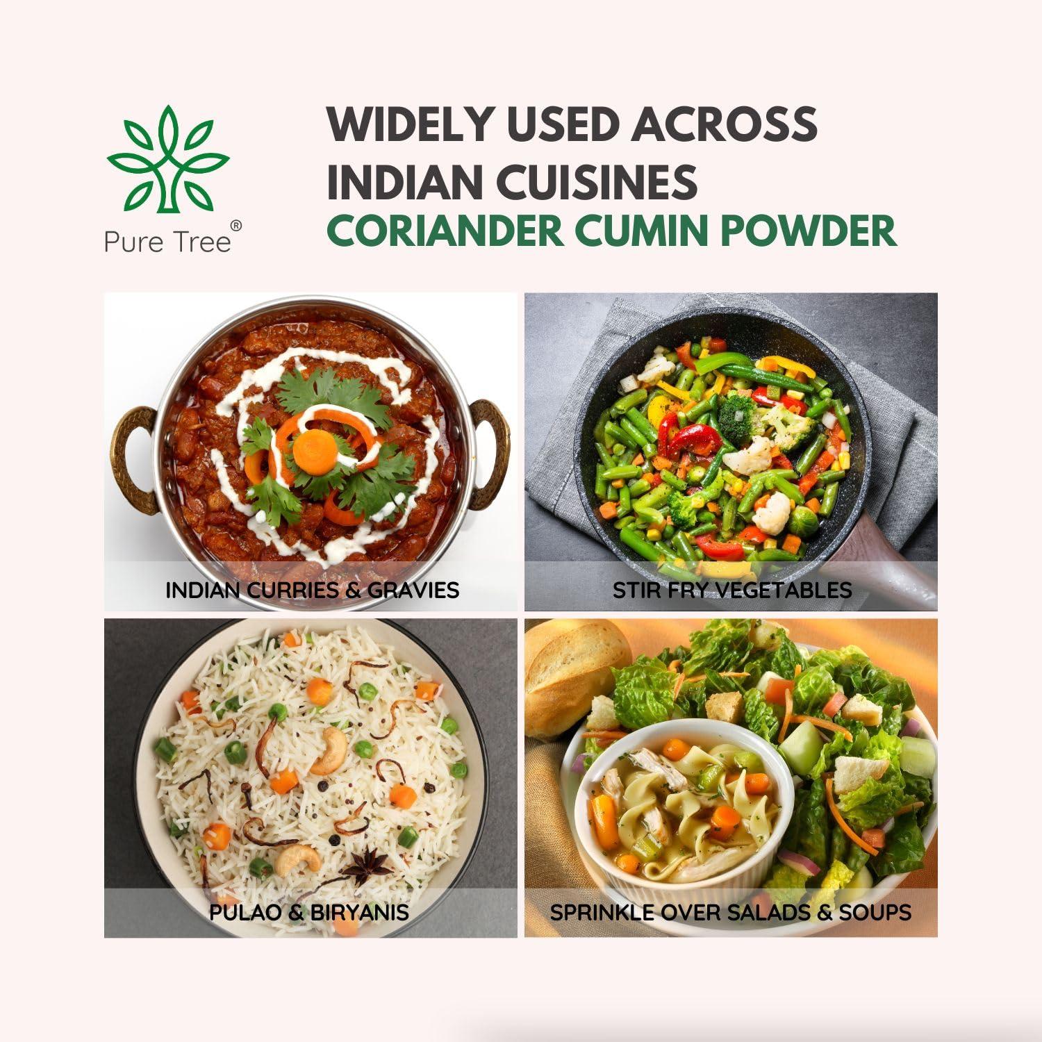 Pure Tree Pure Tree Certified Organic Coriander Cumin Powder | Dhanajiru | 100 g | Dhaniya Jeera | Dhana Jeera | Blend of Cumin Coriander Mixed Spices masala powder