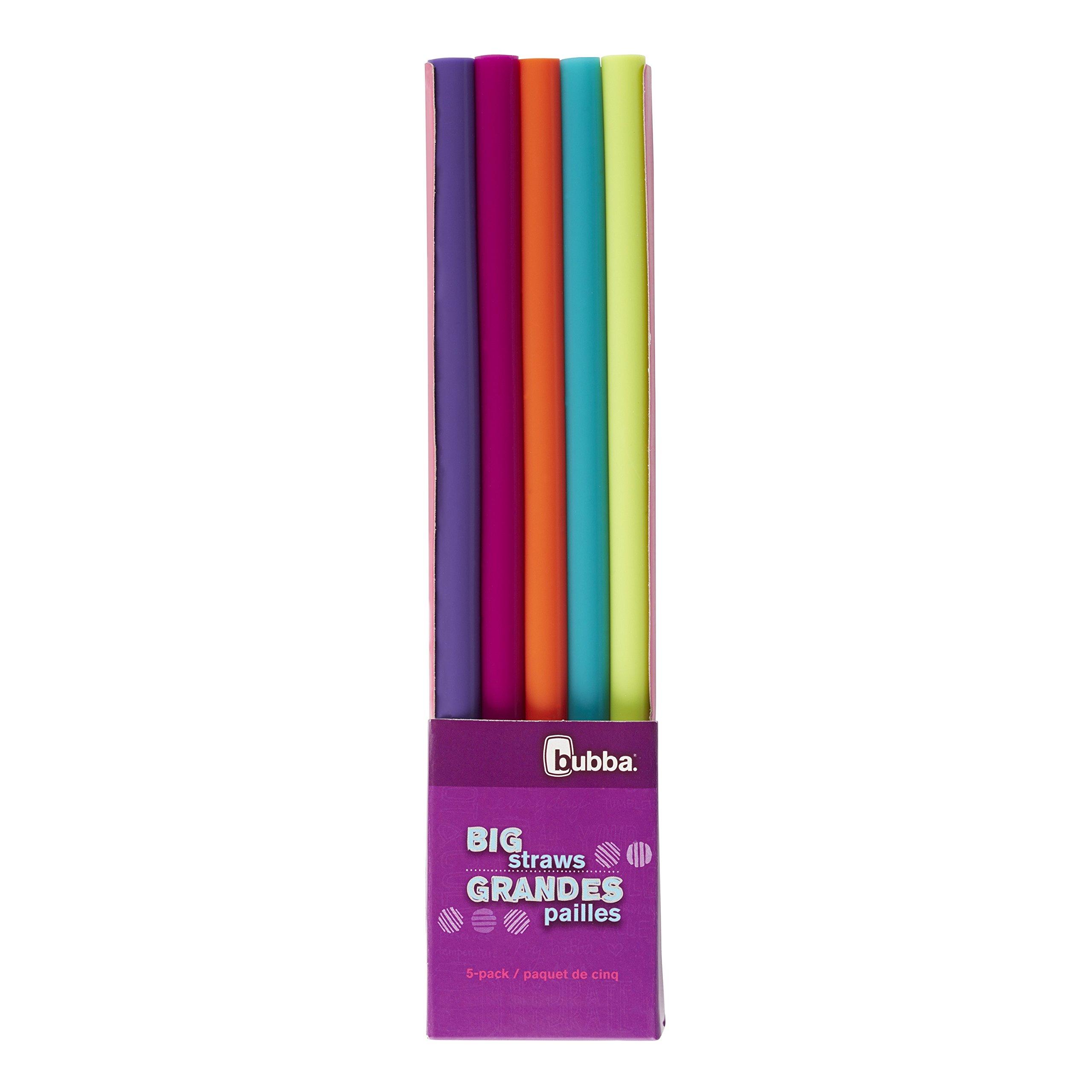 Bubba Brands Bubba Big Straw 5 Pack of Reusable Straws (Assorted Bold Colors)