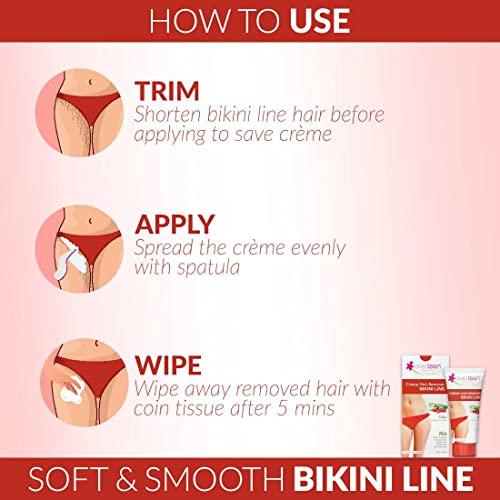 Everteen everteen SILKY Bikini Line Hair Remover Creme with Cranberry and Cucumber - 1 Pack (50 g)