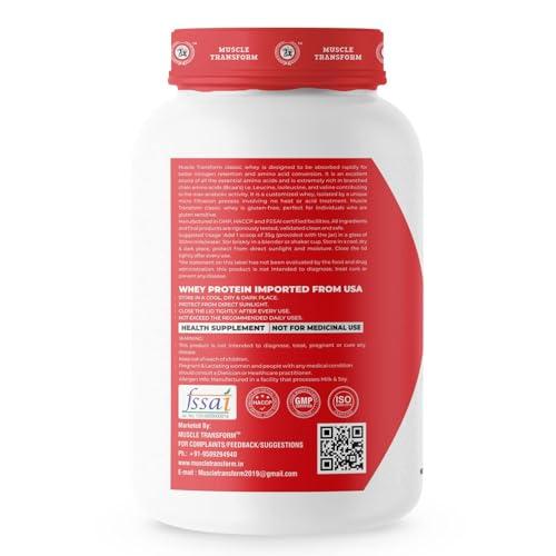 MUSCLE TRANSFORM MUSCLE TRANSFORM CLASSIC WHEY PROTEIN WITH 25GMS OF PROTEIN PER SERVING | MUSCLE GAIN | STRENGTH | MUSCLE RECOVERY (IRISH CHOCOLATE, 1KG)