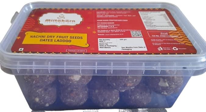 Generic Nachni / Ragi Dry fruits Seeds Dates Laddu | Premium Homemade with Desi Ghee | No Added Sugar or Jaggery | No Added Preservative or Color | 18-20 laddu's in a Package| Combo packc of -2 |