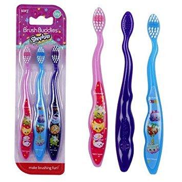 Brush Buddies Brush Buddies Shopkins Kids' Toothbrush 3-Pack - Soft