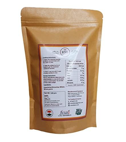 Generic Unpolished Browntop Millet 1kg (2 x 500g), Andu korralu, Hari Kangni, Kula Saamai, Korale