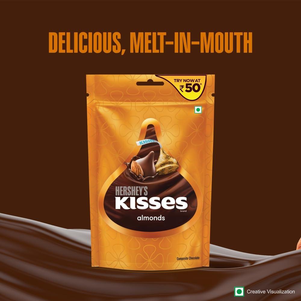 Hershey's Kisses Hershey's Kisses Almonds Chocolate, 33.6g (Pack of 8)