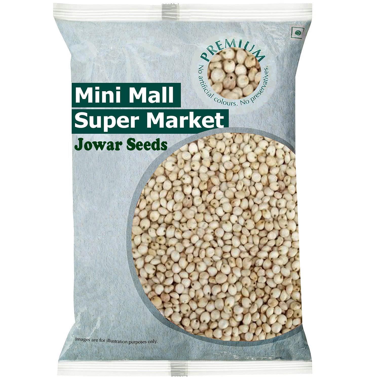 MINI MALL SUPER MARKET MiniMall Super Market Organic Whole White Jowar Seeds/Jawar Sorghum/Jowar (500 Gm)
