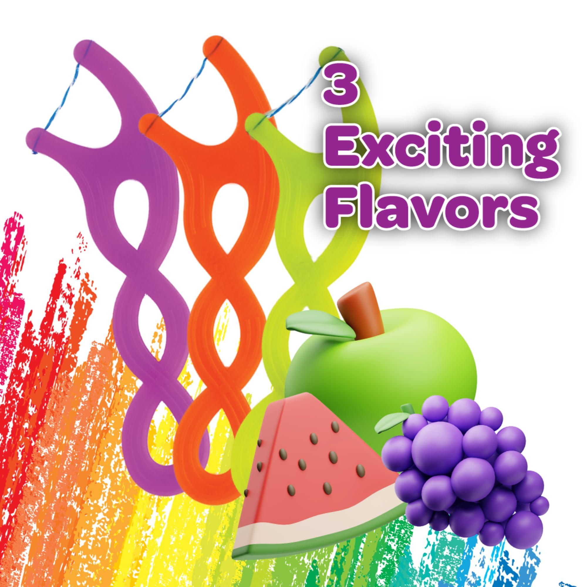 Gum GUM - 857R Crayola Twistables Flossers, Fluoride Coated, Twisted Fruit Flavors, Ages 3+, 75 Count