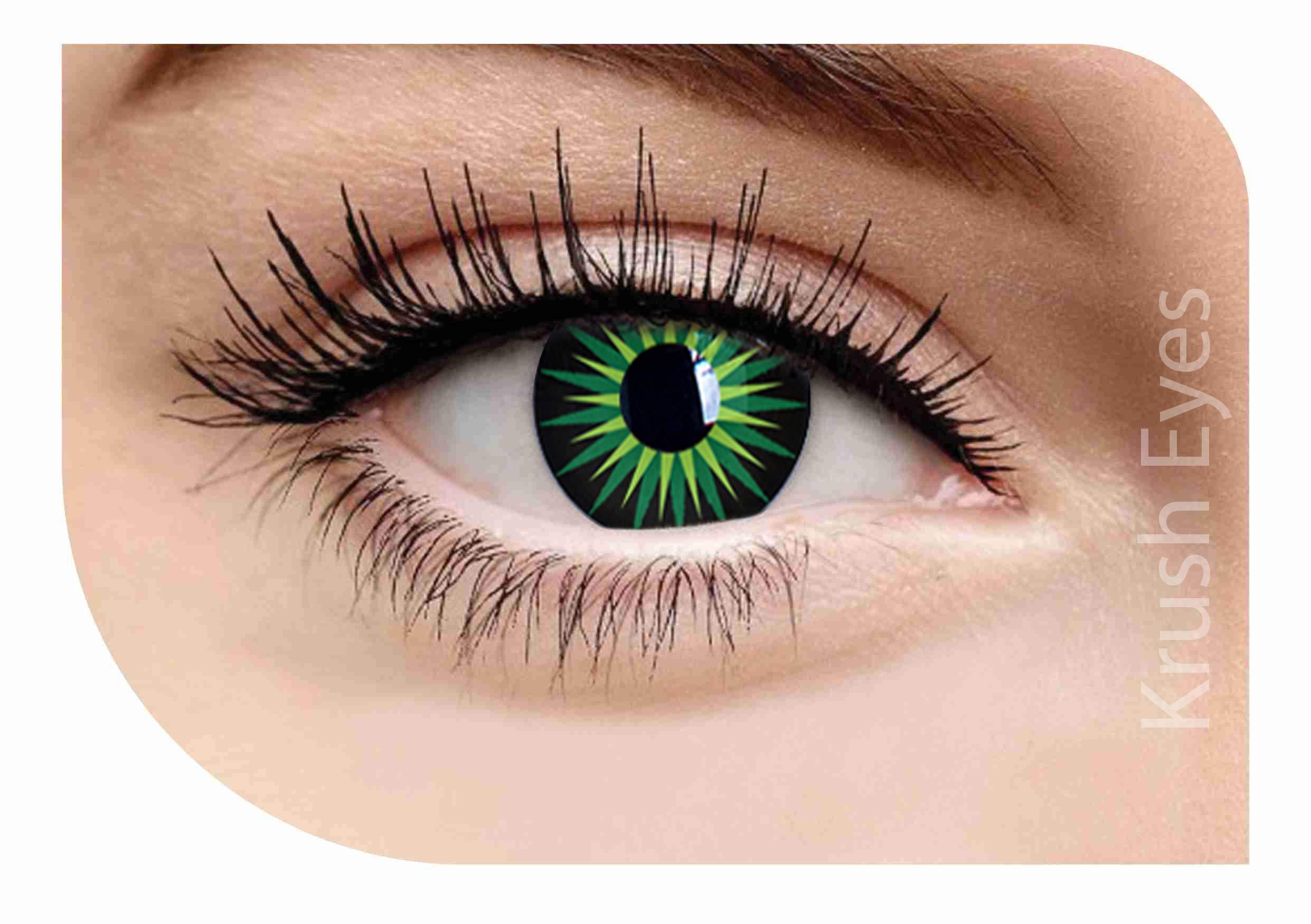 Krush Eyes Krush Eyes Crazy Look Halloween Hulk Eyes Hollywood Green Coloured Contact Lenses with Lens Case