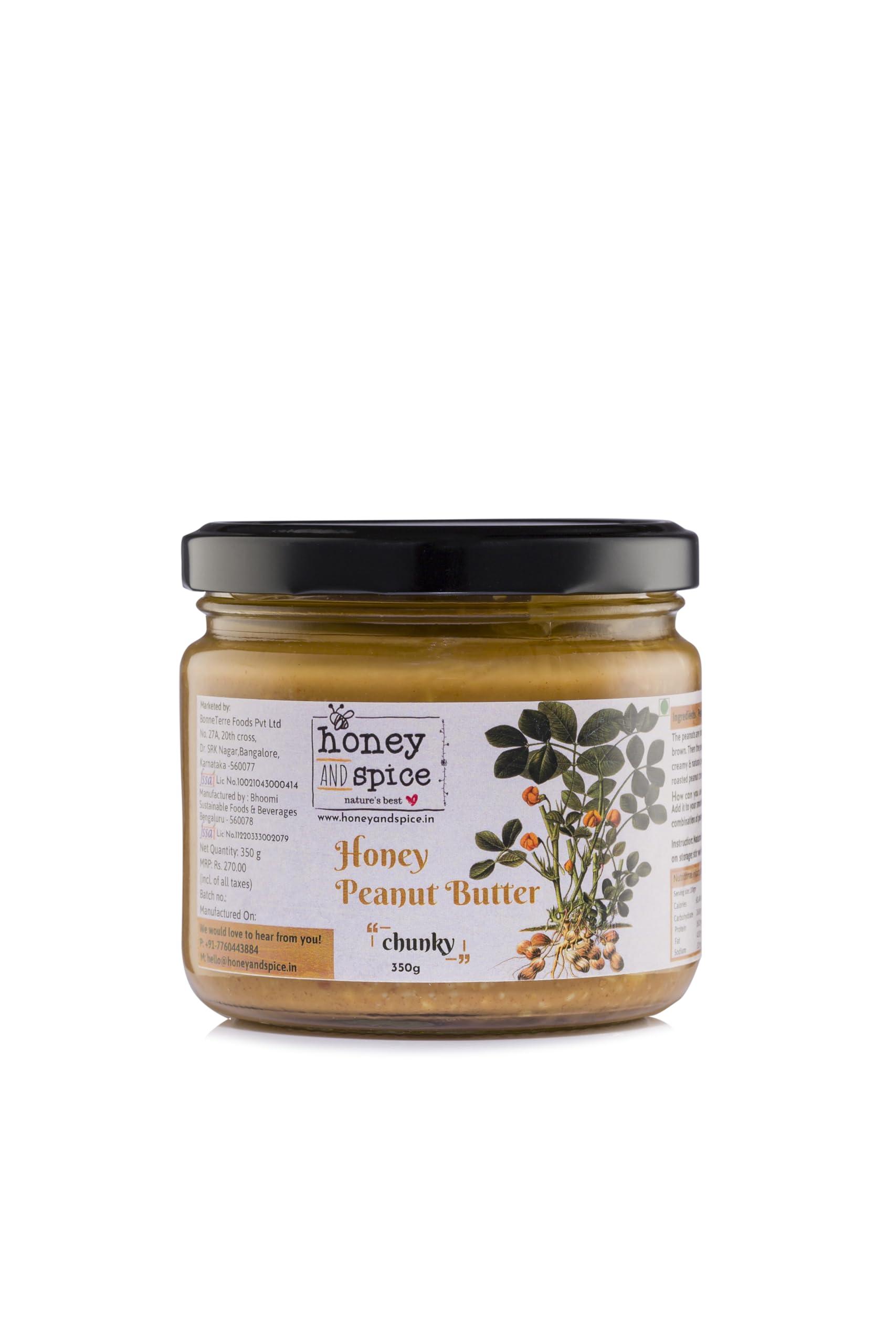 Honey and Spice Honey and Spice Chunky Peanut Butter Natural Crunchy With Honey and Hand Roasted Peanuts
