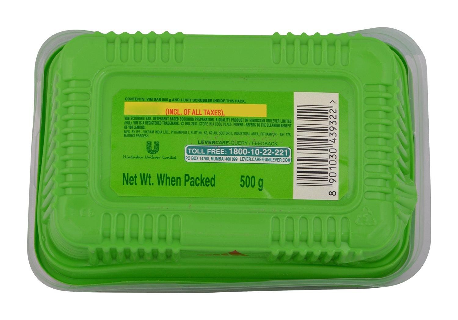 VIM Vim Dishwash Bar - Lemon, 500g Pack