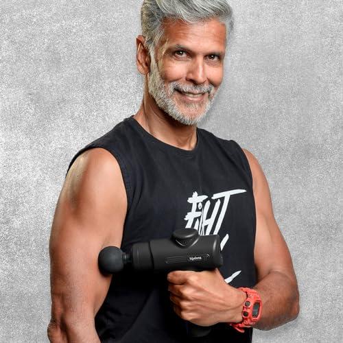 Lifelong Lifelong Gun Massager Machine for Pain Relief - Body, Neck, Shoulders, Back, Arms & Feet Massager - 6 Speed Settings -7 Heads Attachment (LLGM109, Black)