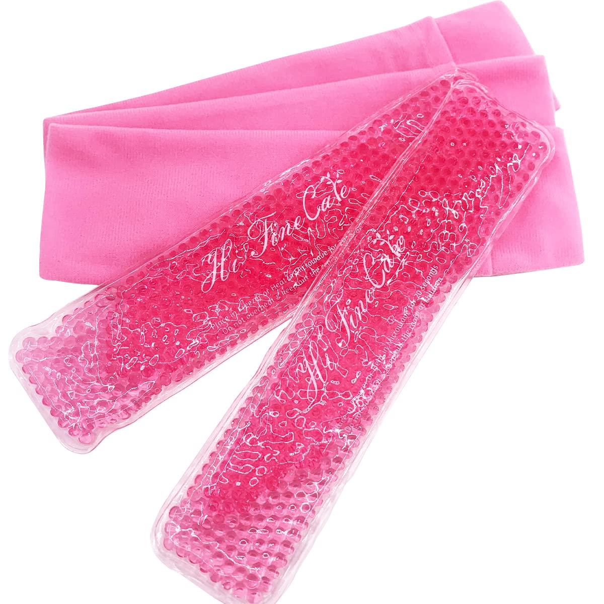 HI FINE CARE Reusable Perineal Cooling Pad,Pain Relief of Postpartum Hemorrhoids, Instant Perineal Cold Pack,Vaginial Ice Pack for Pain Relief(2 Pcs+3 Washable Sleeves/10X2.4in)