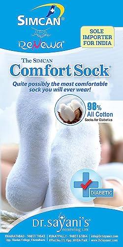 RENEWA RENEWA Simcan Diabetic The Comfort Socks | The Most Comfortable Socks You Will Ever Wear | Premium 98% Cotton - Colour- Black Size - Large Buy 3 Get 1 Free (Large)