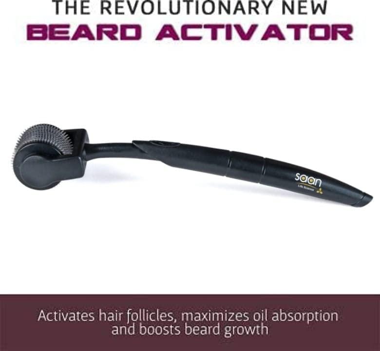 SAAN Life Science SAAN Advanced Beard Growth Kit with 0.5mm, 540 titanium needle Beard Activator (Dermaroller), Onion Beard Growth Oil and Beard & Face Wash| Fast Beard Growth