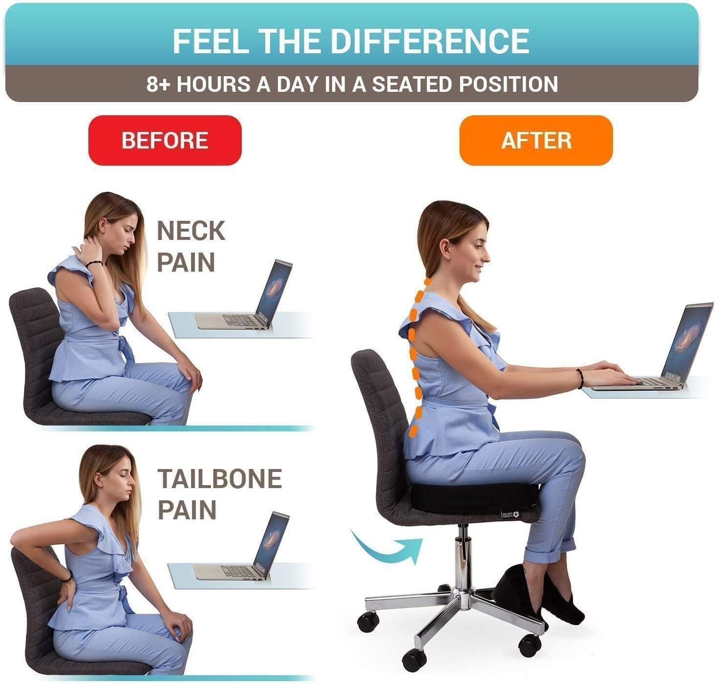 Oshotto Oshotto Orthopedic Memory Foam Coccyx Seat Cushion for Tailbone, Sciatica Pain Relief Hip Support for Office, Cars, Chair Compatible with Audi Q8