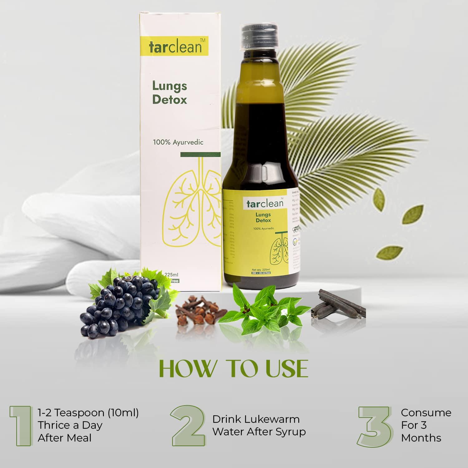 Le-vanza Food & Herbals Le-vanza Food And Herbals Lungs Detox For Smokers Lungs Detox Supplement Lung Cleaner For Smokers Ayurvedic Syrup For Tar & Pollution Toxins lungs detox 225ml (Pack Of 1)