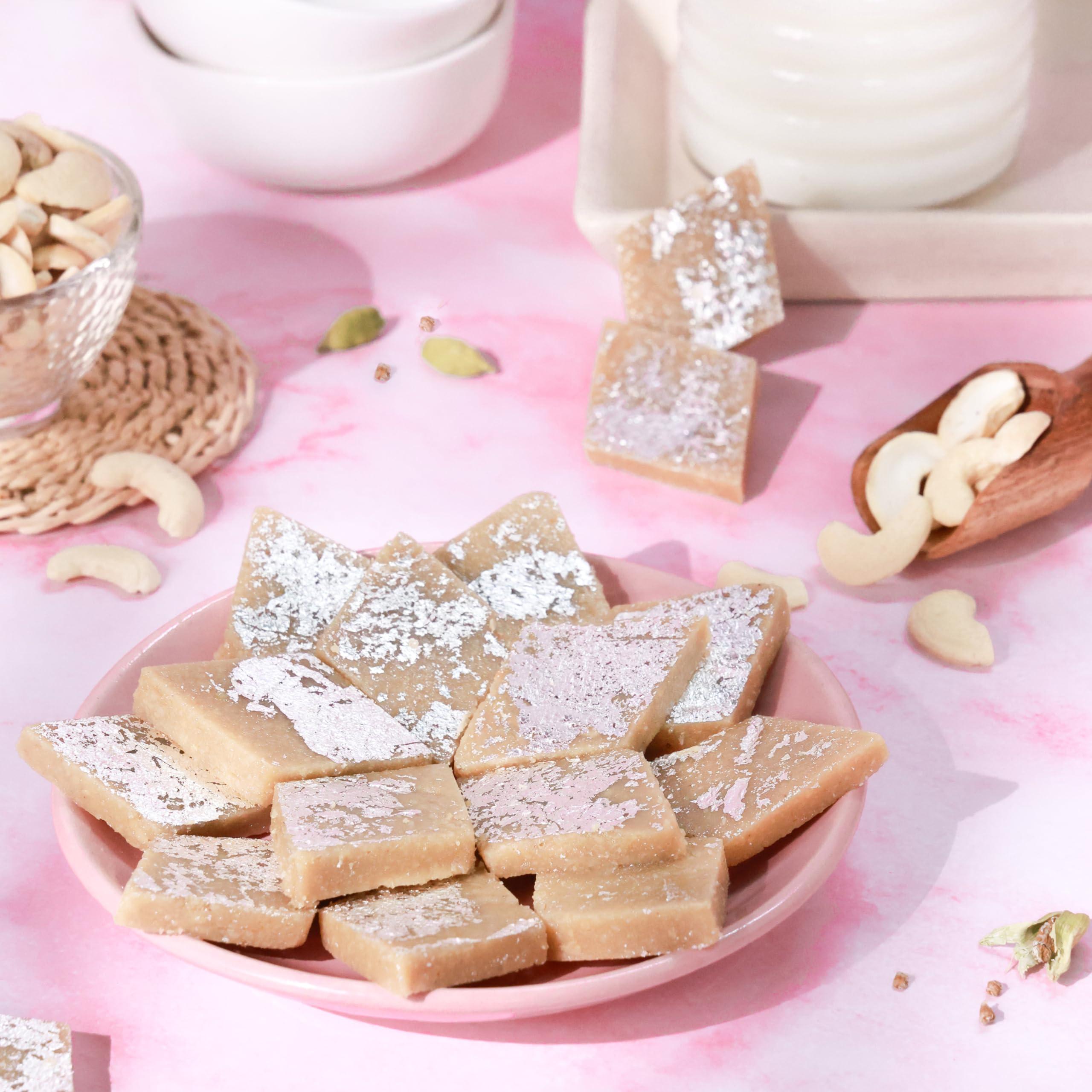 Artinci Artinci Sugar Free Kaju Katli | As Seen on Shark Tank India | Keto Diabetic Friendly with High Protein & Fibre Barfi | Low Carb | Healthy Indian Sweets | Pure Cashew | Festive Gifting | (200g X 2)