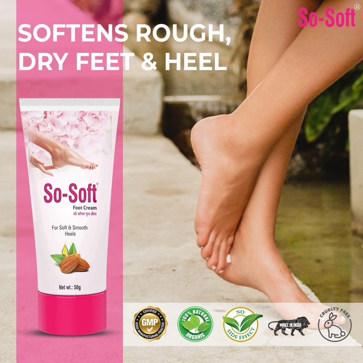 SO SOFT So-Soft Cracked Heel Repair Cream With Almond, Eucalyptus and Neem Extracts for Both Men & Women - (Pack of 3 X 50g)