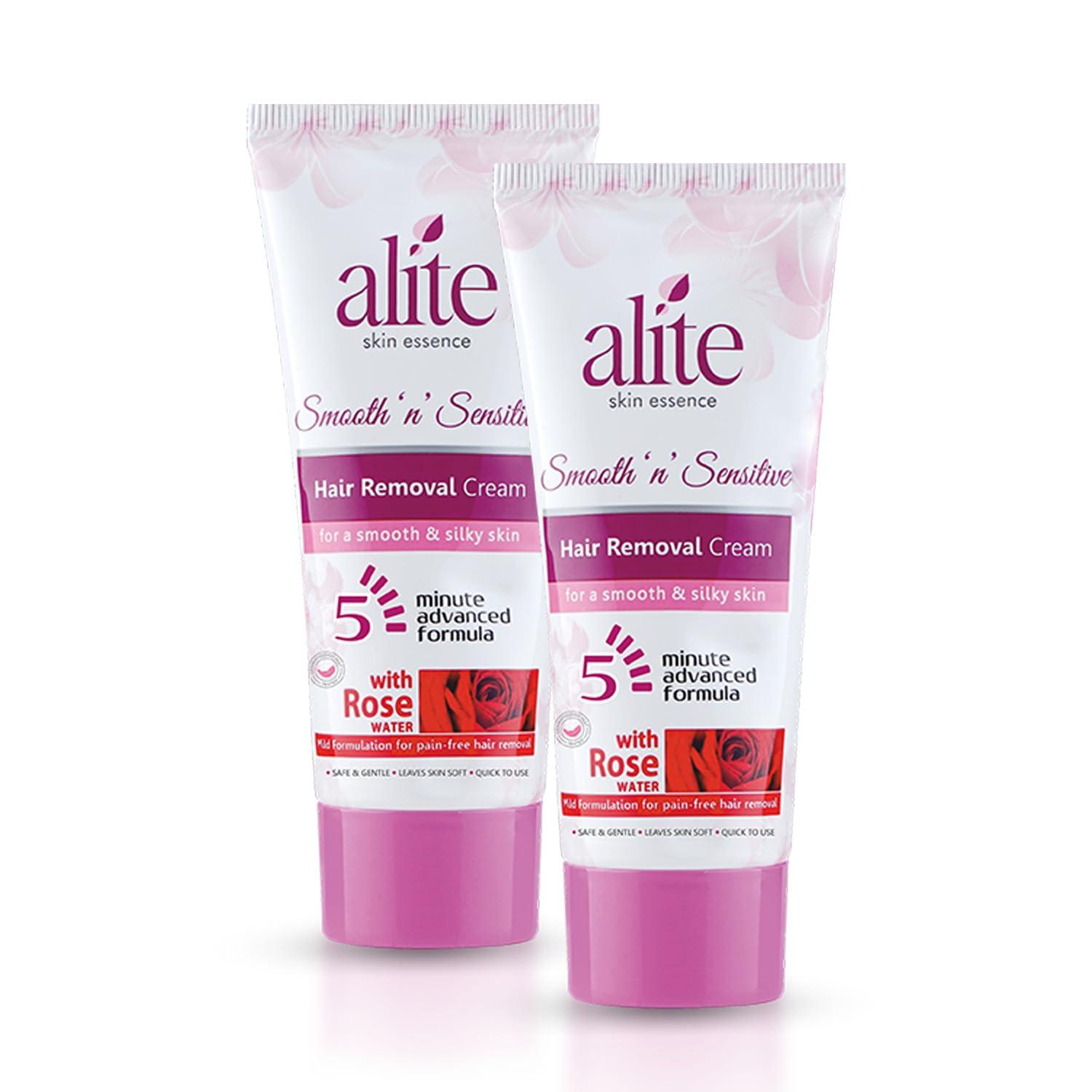 Alite Alite Hair Removal Cream for Women Combo Pack of 2 (60g Each) - with Rose Water and 5 Minutes Advanced Formula| Mild Formulation for Pain Free Hair Remove - Hair Remover - Hair Removing Cream