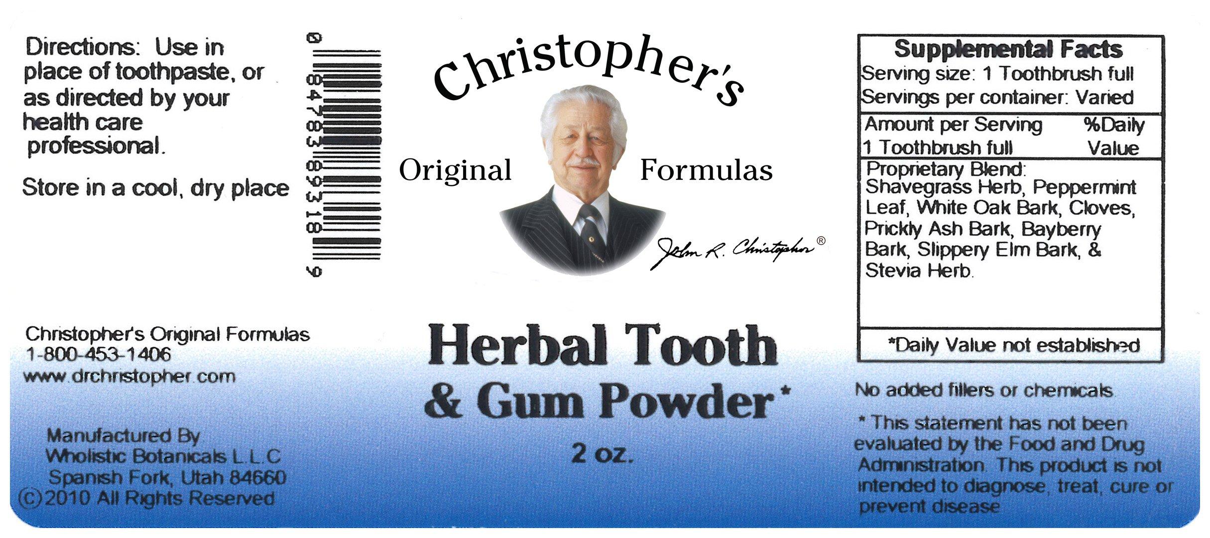 Christopher\'s Original Formulas Christopher\'s Original Formulas, Herbal Tooth & Gum Powder, 2 oz