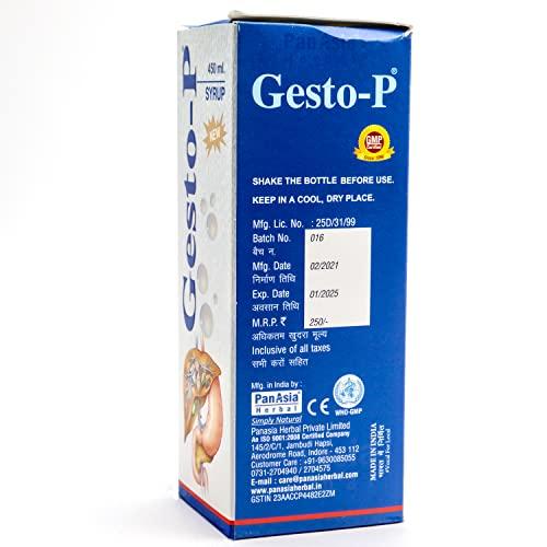 Gesto-P Gesto-P PanAsia Herbal Gesto-P Syrup 450 ml Pack with Ajwain, Triphala & Ashwagansha