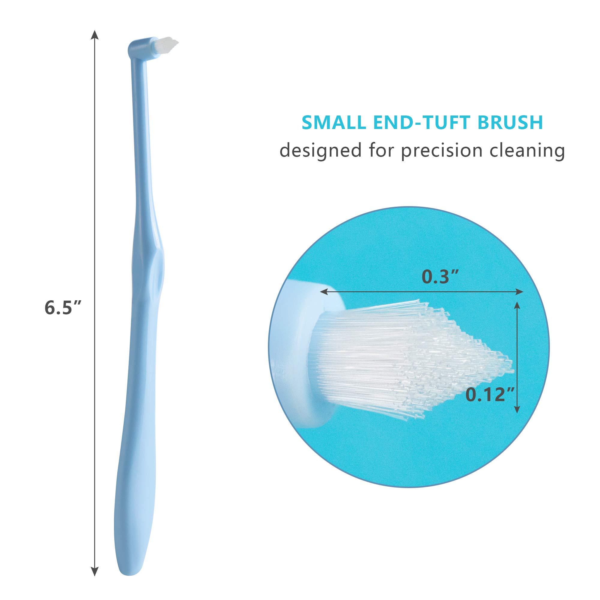 OSGP 6 Pieces Tuft Toothbrush Tufted Brush End-Tuft Tapered Trim Toothbrush Soft Trim Wisdom Toothbrush Single Compact Interdental Interspace Brush for Detail Cleaning