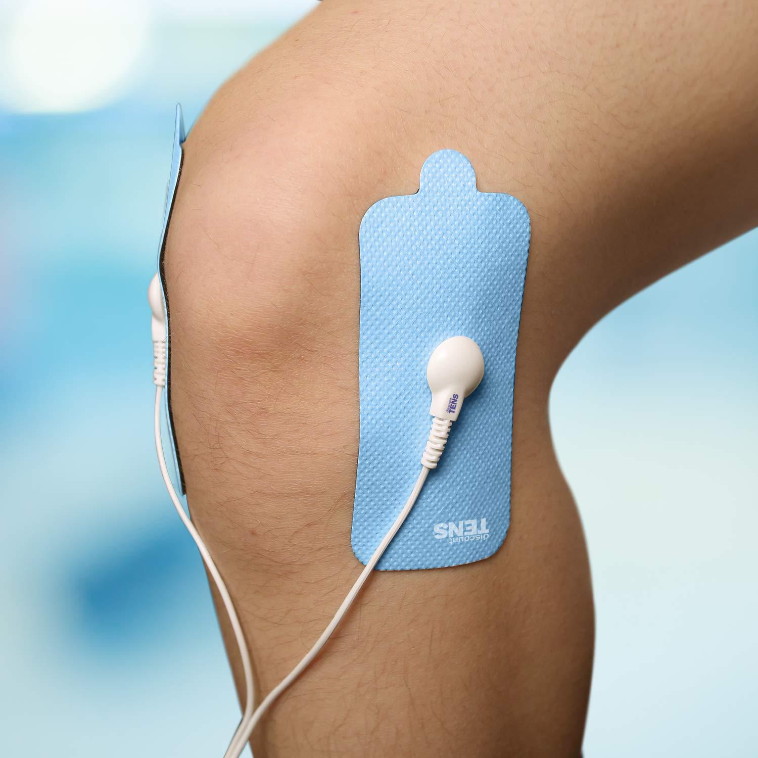 Discount TENS Discount TENS TENS 2\"x4\" Wired Electrodes Compatible with HealthMateForever - 8 2\"x4\" Premium Wired HealthMate Compatible Replacement Pads for TENS Units - Discount TENS Brand