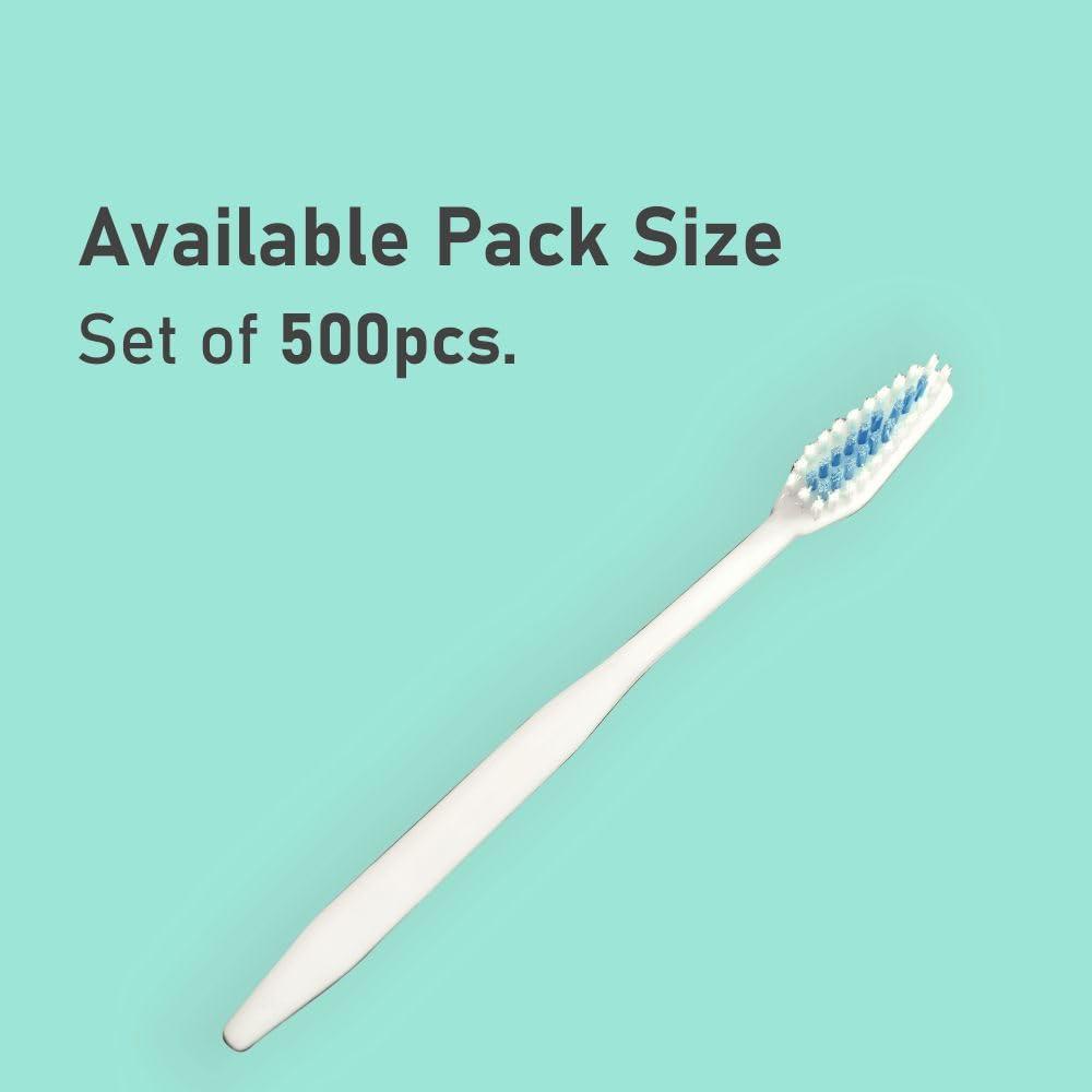 Old Tree Old Tree Bulk Hotel Toothbrush Set (500 Pcs, White) Perfect for Hotel Accessories | Hotel Amenities | Guest House Kit | Toiletries Kit | Clubs | Hotel |Travel Use | White Toothbrushes (Without Cover)