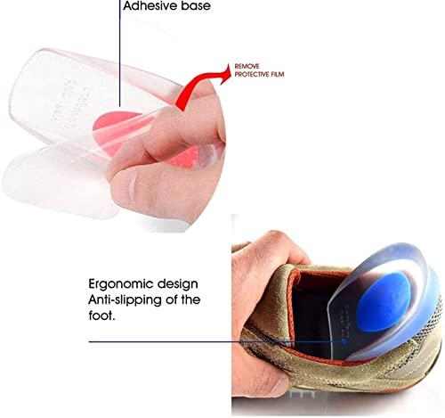 Rishaw 3 Pair Gel Heel Cups Plantar Fasciitis Inserts - Silicone Gel Heel Pads for Heel Pain, Bone Spur & Achilles Pain, Gel Heel Cushions and Cups, Pad & Shock Absorbing Support