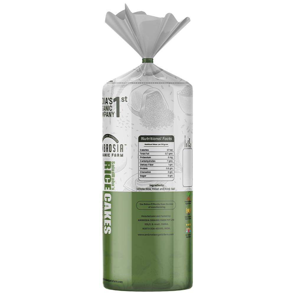 Ambrosia Organic Farm Ambrosia Organic Farm Healthy Quinoa Rice Cake 27 Calories, No Fat, No Cholesterol, No Sugar, Gluten Free, Lightly Salted (150g Each) (Pack of 4)