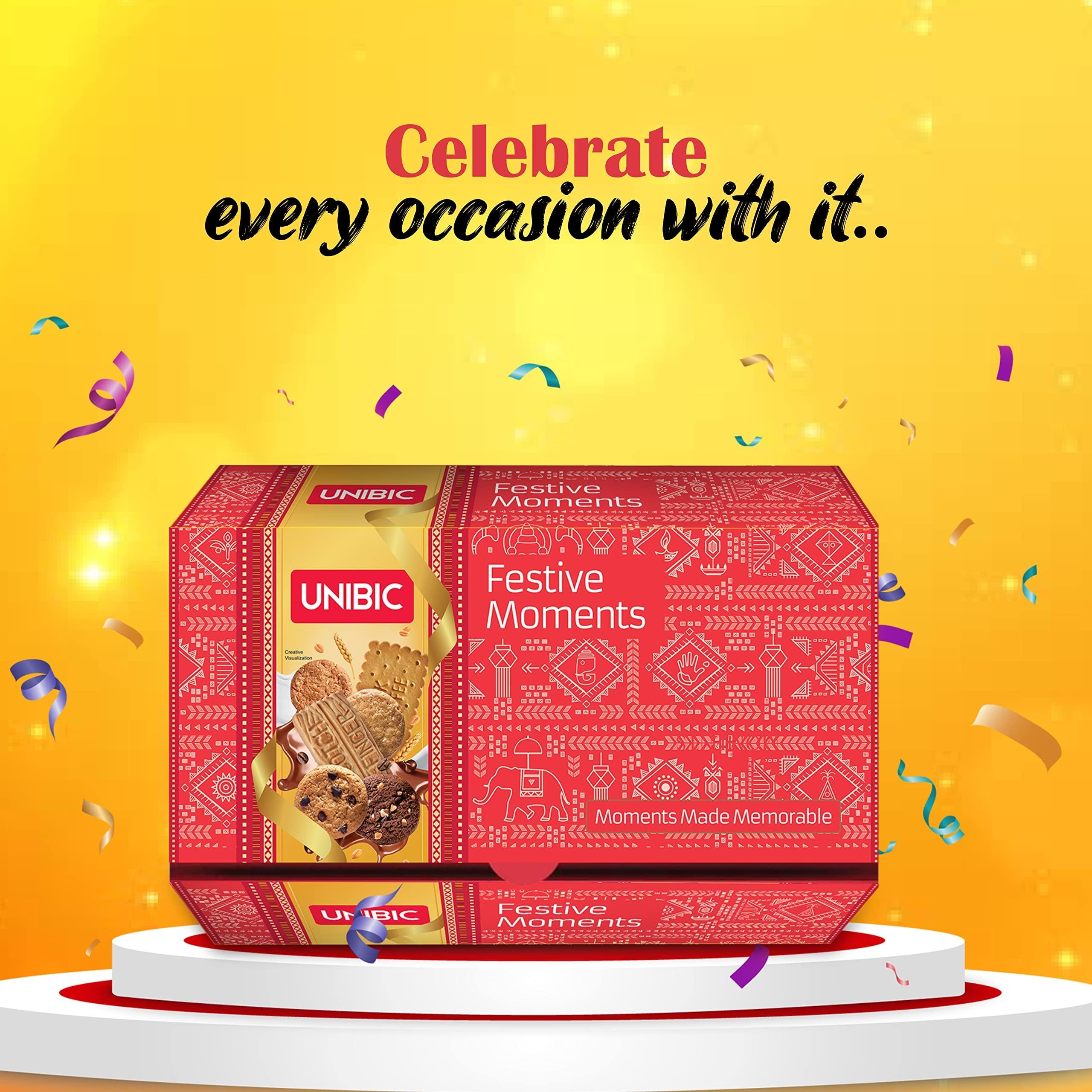 Unibic Unibic Festive Moment Cookies, 500g Gift Hamper for Festivals, Sweet Gourmet Delicacies, Corporate Gifting for Employees, Friends and Family
