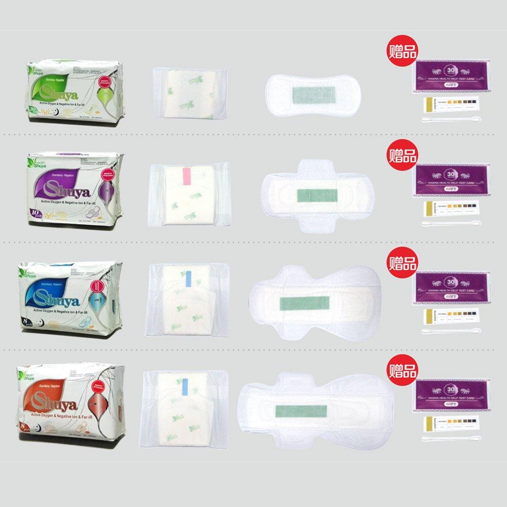 SHUYA SHUYA Super Long Overnight Maxi Pads for Woman with Wings, Patented Negative ion Strip,Super Absorbency for Heavy Flow, Scented 16CountPack of 2