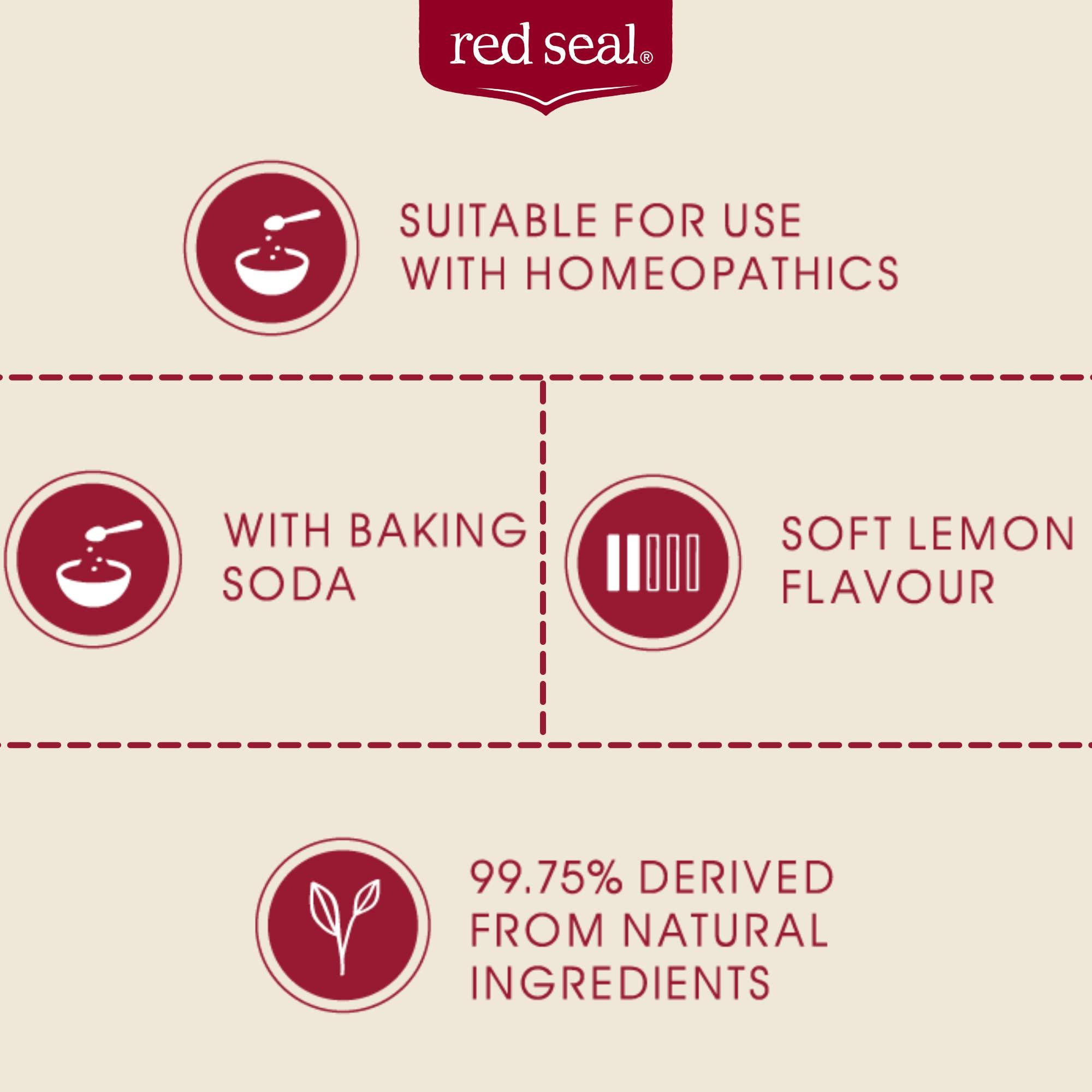 Red Seal Red Seal Lemon Toothpaste Fluoride Free, No SLS, Fresh Citrus Flavor Refreshing Natural Lemon Flavored Toothpaste, No Mint Flavor 100g