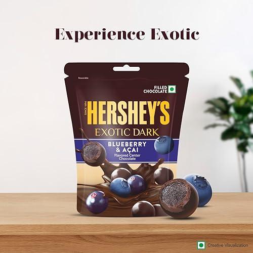 HERSHEY'S HERSHEY\'S Exotic Dark Blueberry & Acai Flavor| Dark Cocoa Rich Chocolates 100 G - Pack of 2 - 200 Gm