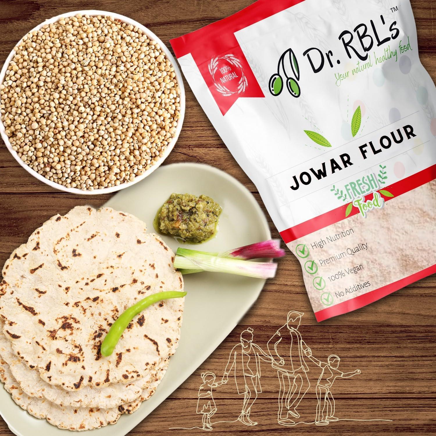 Dr. RBL\'s Dr. RBL\'s Jowar Flour | Sorghum Flour Jowar Atta | Rich in Protein Millet Flour/Atta| 100% Fresh & Natural | High Protein | Immunity Booster Gluten Free | Pack of 6-3 KG