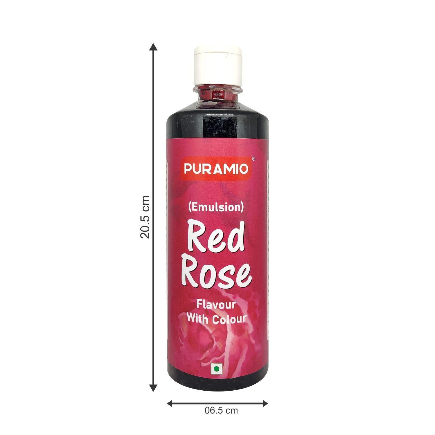 PURAMIO Puramio Red Rose -Flavour with Colour (Emulsion) (500 ML)