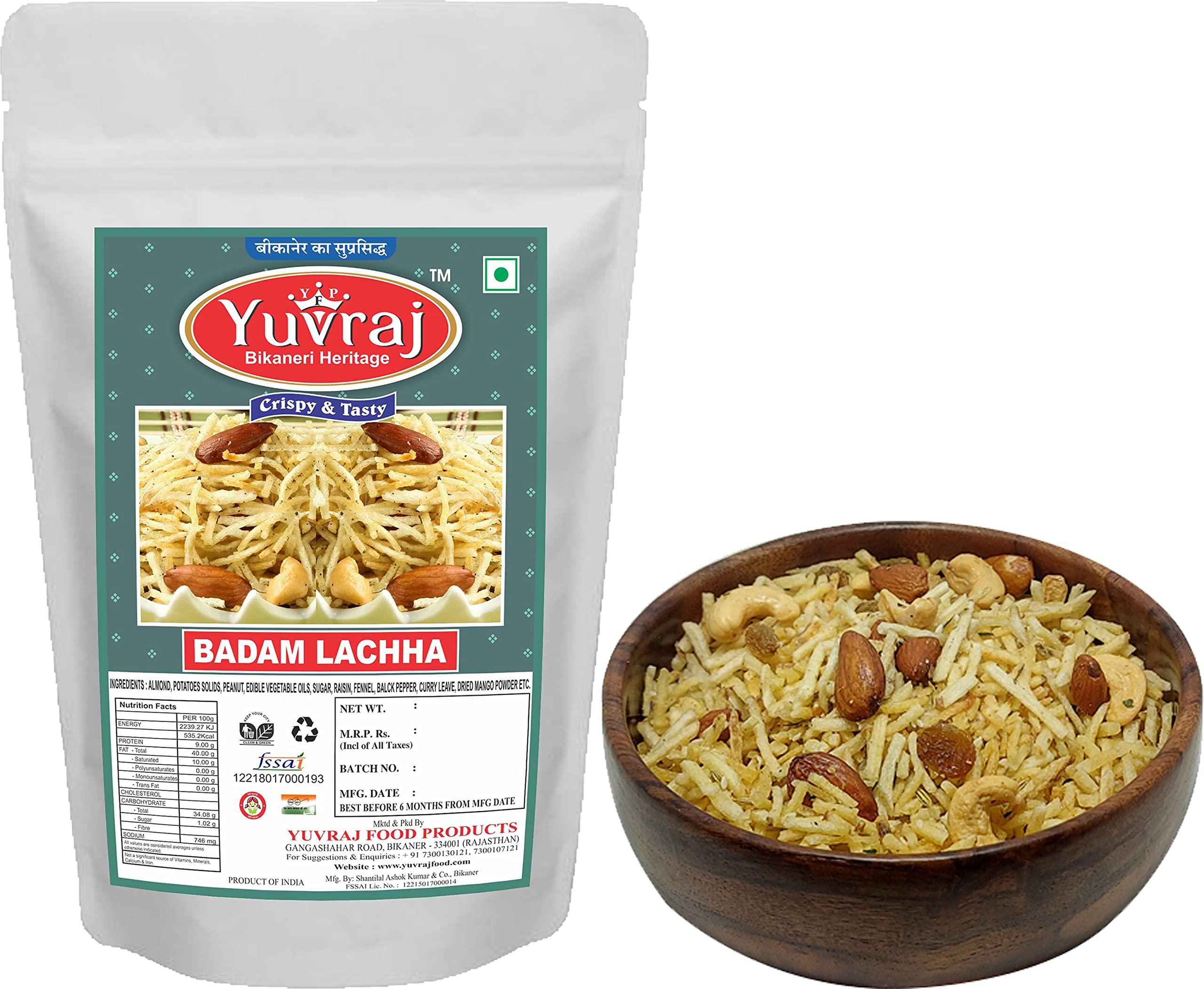 Yuvraj Yuvraj Badam lachha namkeen bikaner hand made quality snacks pack of 500 gm