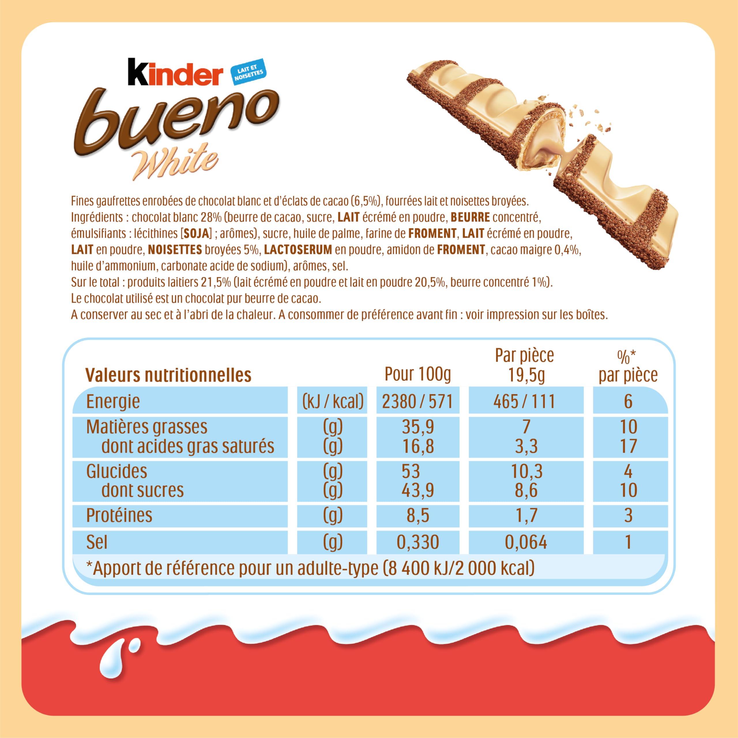 Kinder Bueno Kinder Bueno White Chocolate with Hazelnut (Pack of 3)*39g