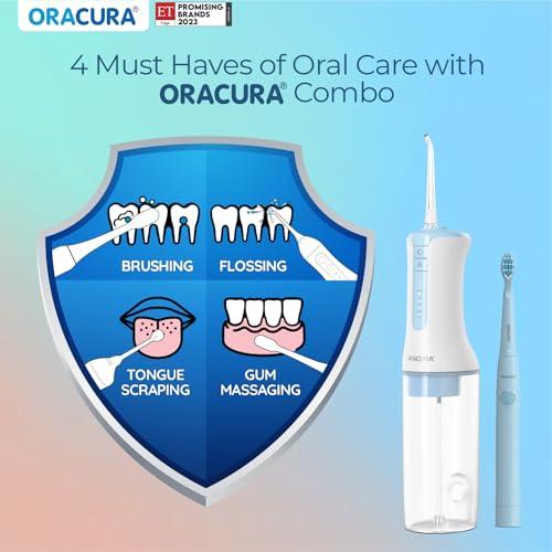 ORACURA ORACURA Daily Care Combo Black OC300 Smart Pro Water Flosser & Grey SB200 Sonic Lite Electric Rechargeable Toothbrush