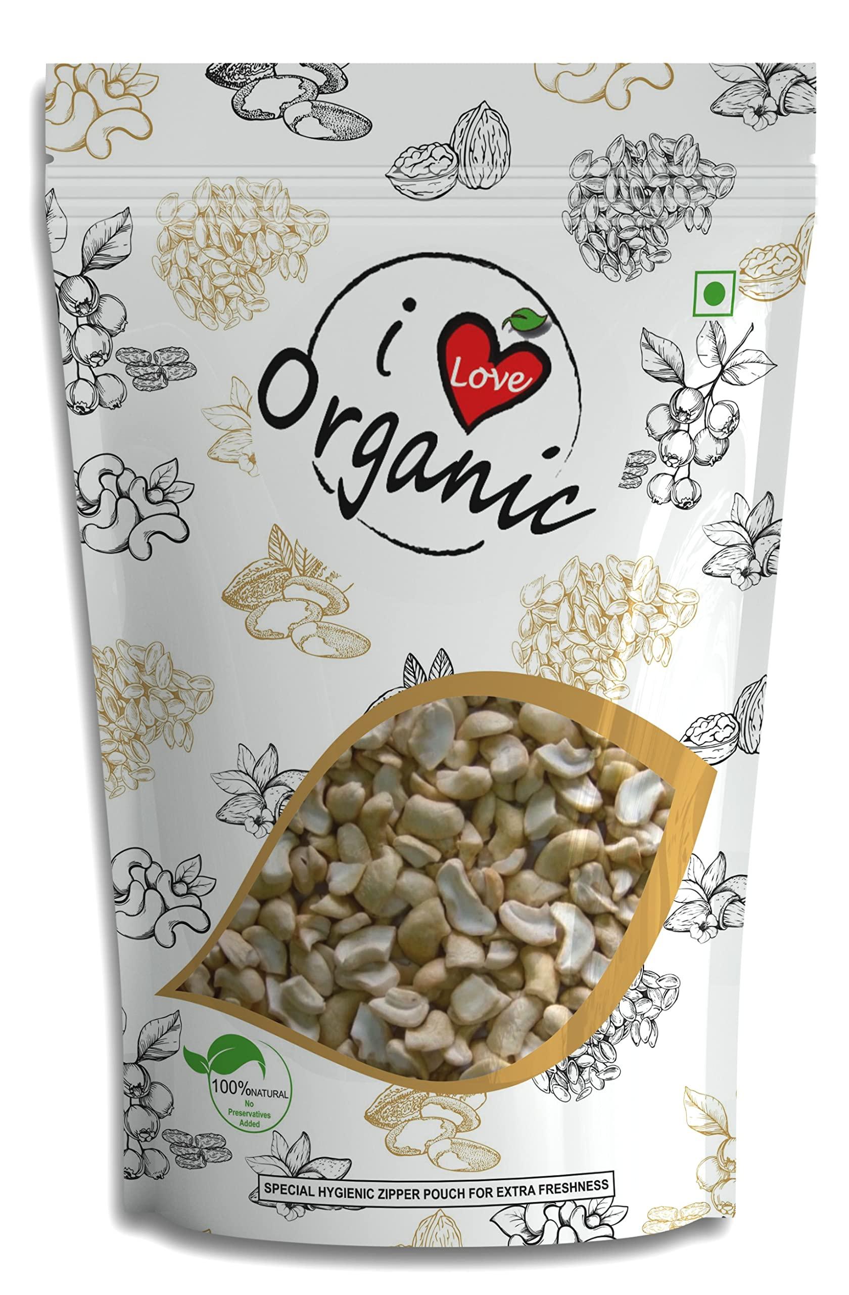 I LOVE ORGANIC I love organic Cashew Kernens | A- Grade Quality | Splits Nut | Kaju Tukda | Cashews (500 g)