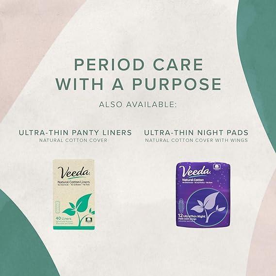 Veeda Veeda Ultra Thin Super Absorbent Day Pads are Always Chlorine Pesticide Dye and Fragrance Free Natural Cotton Sanitary Napkins, 14 Count