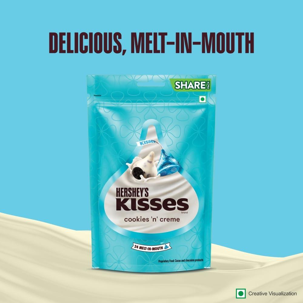 HERSHEY'S HERSHEY\'s Kisses Cookies \'N\' Creme Chocolate|Melt-In-Mouth Delights|Individually Wrapped 100.8G