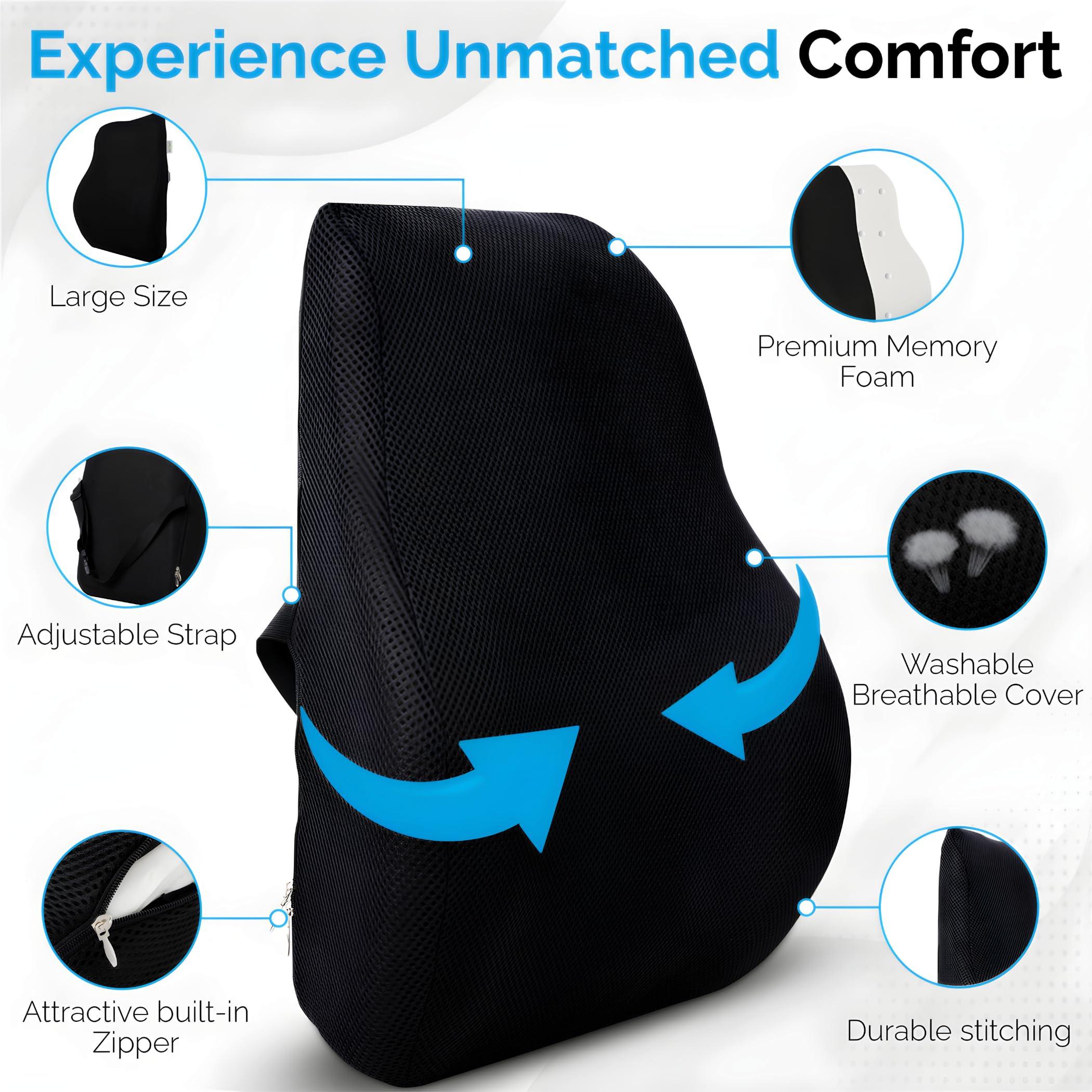 GROVM GROVM Back Support for Chair | Car Back Rest Support | Car Seat Back Support | Back Rest for Chair Lumbar Support Pillow Back Support for Car Office Chair Back Support Cushion Car Backrest Cushion -L