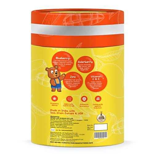 The Old Natural The Old Natural Immuno Booster Fruit Pectin Gummies Perfect Immune Blend With Elderberry Extract, Blueberry Extract, Vitamin C, Vitamin E & Zinc - Tempting Tangy Mango Flavour (Pack of 5-150 Gummies)