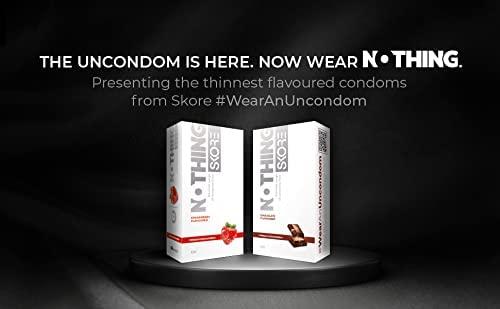 Skore Skore Nothing Thinnest Pleasure Condoms |Flavored Strawberry |with Disposal Pouches| pack of 2 | 10's each